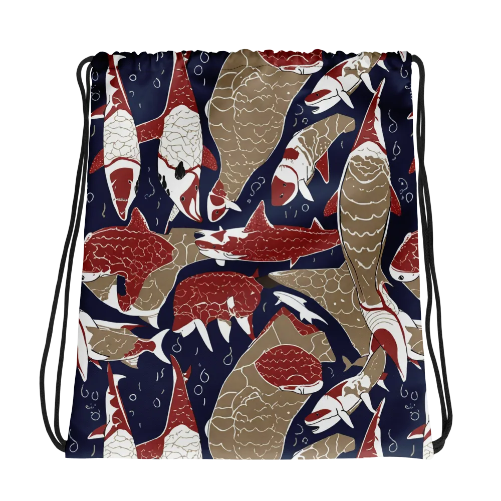 Crimson Koi on Drawstring Bag — Photo