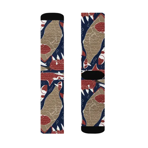 Crimson Koi on a Socks