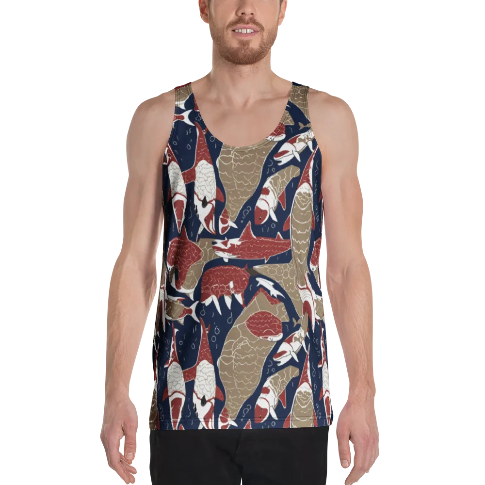 Crimson Koi on Men's Tank Top — Front
