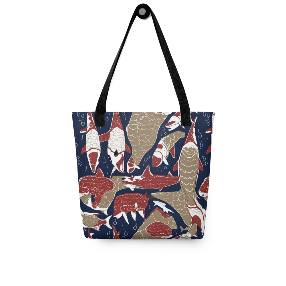 Crimson Koi on Tote Bag — Front
