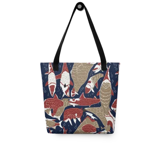 Crimson Koi on a Tote Bag