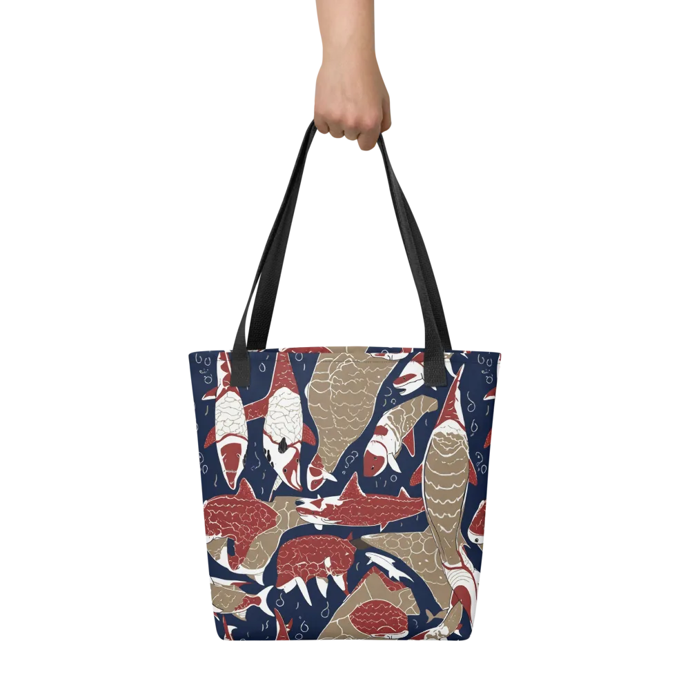 Crimson Koi on Tote Bag — Flat print