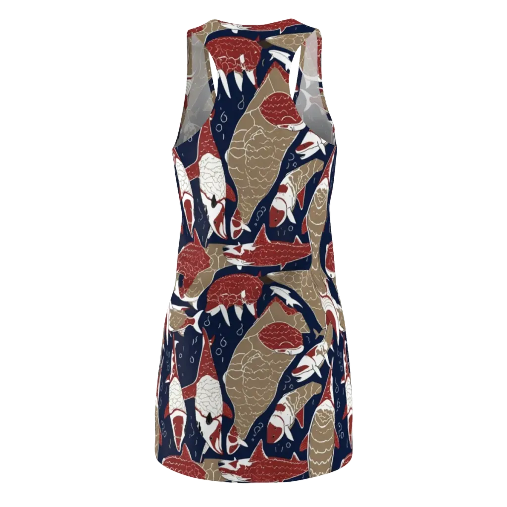 Crimson Koi on Racerback Dress — Back