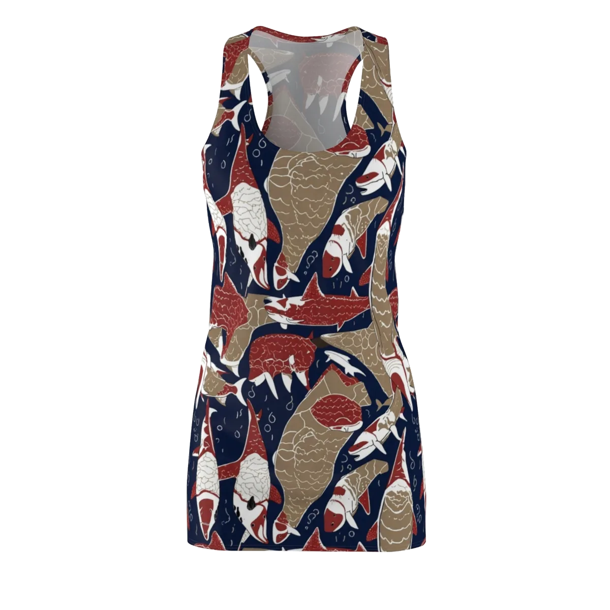 Crimson Koi on Racerback Dress — Front