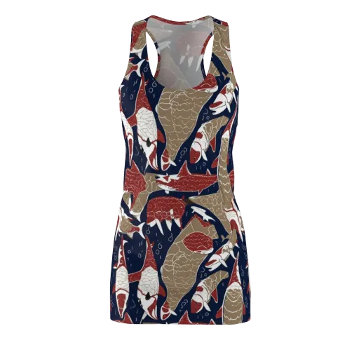 Crimson Koi on a Racerback Dress
