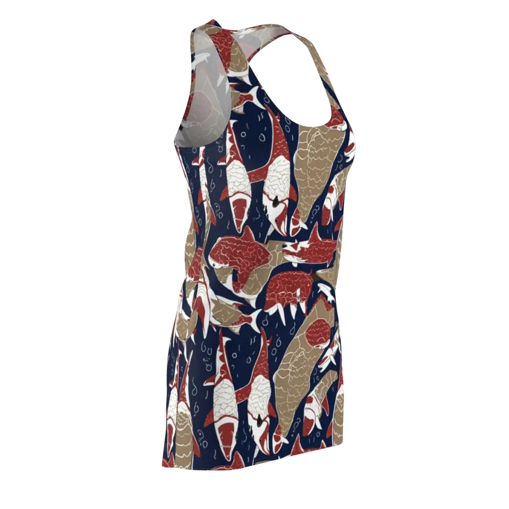 Crimson Koi on Racerback Dress — Front Side