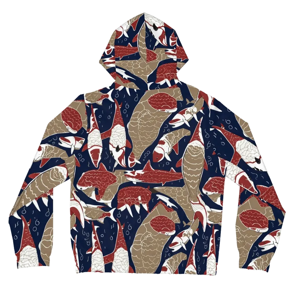 Crimson Koi on Women's Full-Zip Hoodie — Back