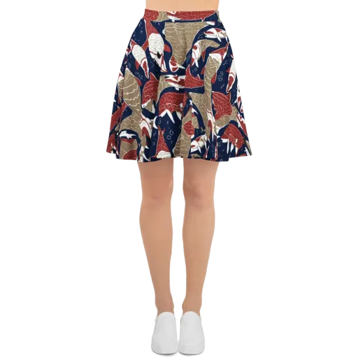 Crimson Koi on a Skater Skirt