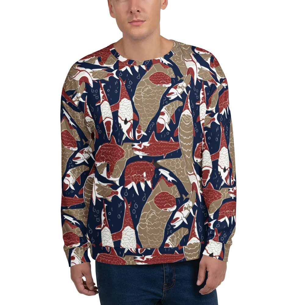 Crimson Koi on Sweatshirt — Front