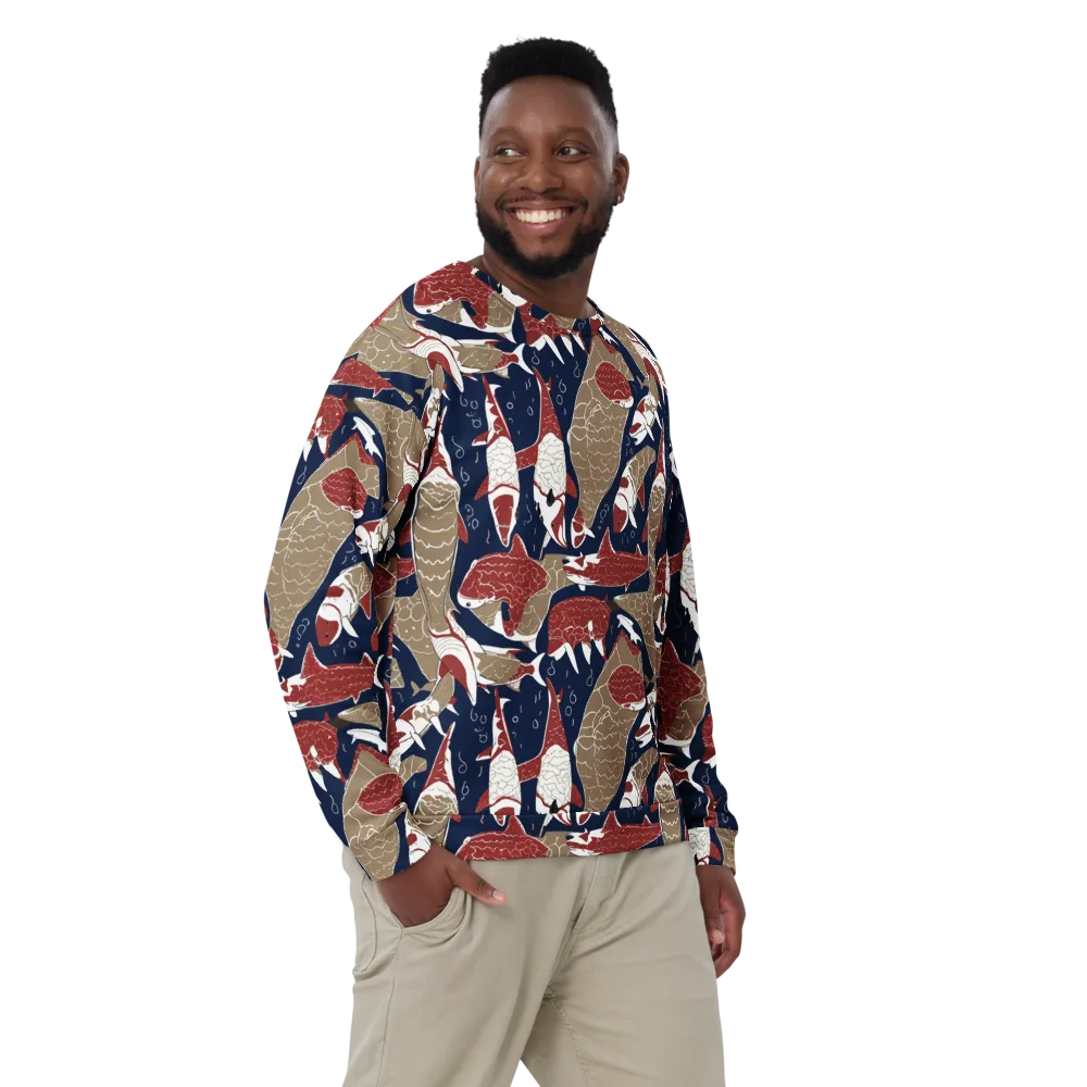Crimson Koi on Sweatshirt — Front
