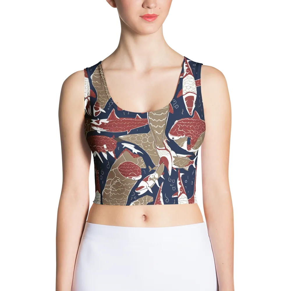 Crimson Koi on Crop Top — Front