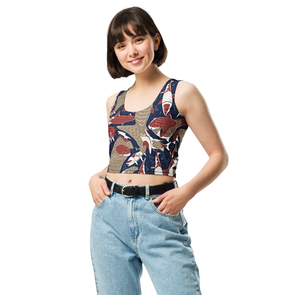 Crimson Koi on Crop Top — Front