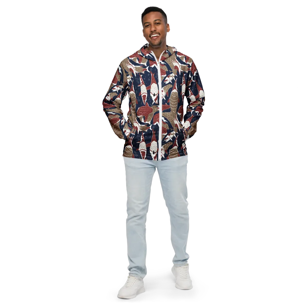 Crimson Koi on Men's Windbreaker — Front