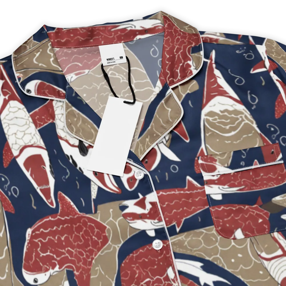 Crimson Koi on Women's Short Sleeve Pajama Top — Product details