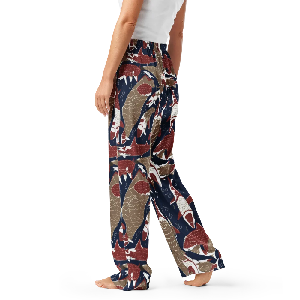 Crimson Koi on Women's Pajama Pants — Left
