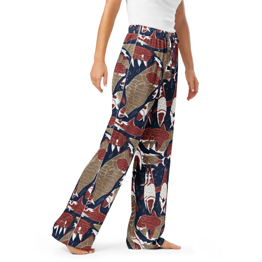 Crimson Koi on Women's Pajama Pants — Right Front