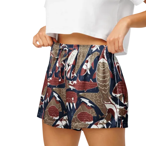 Crimson Koi on a Women's Pajama Shorts