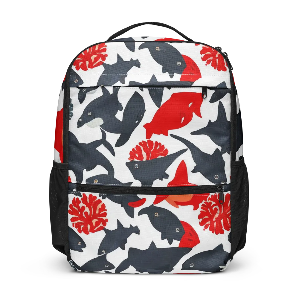 Coral Nightfall on Utility Backpack — Front