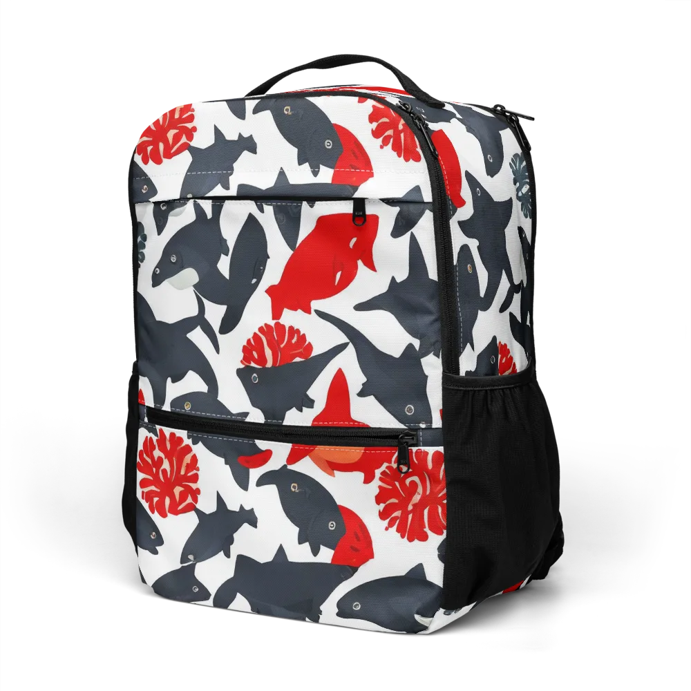 Coral Nightfall on Utility Backpack — Left Front