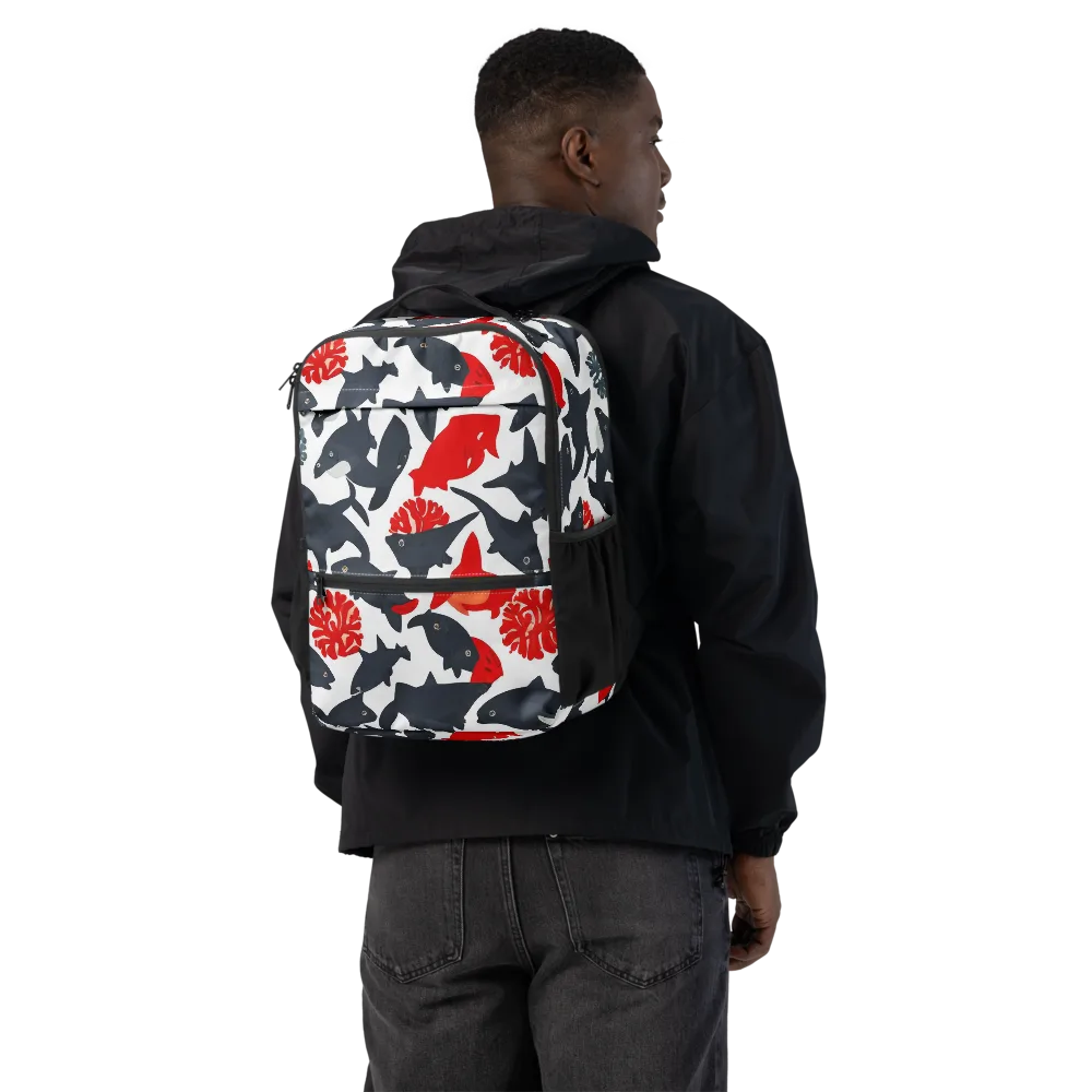 Coral Nightfall on Utility Backpack — Back