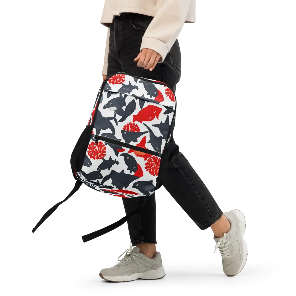 Coral Nightfall on Utility Backpack — Front