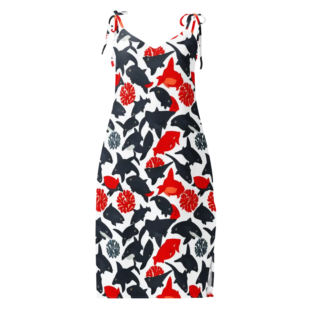 Coral Nightfall on Slip Dress — Front
