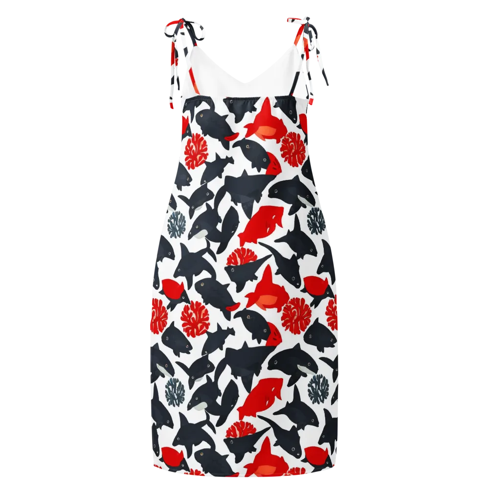 Coral Nightfall on Slip Dress — Back