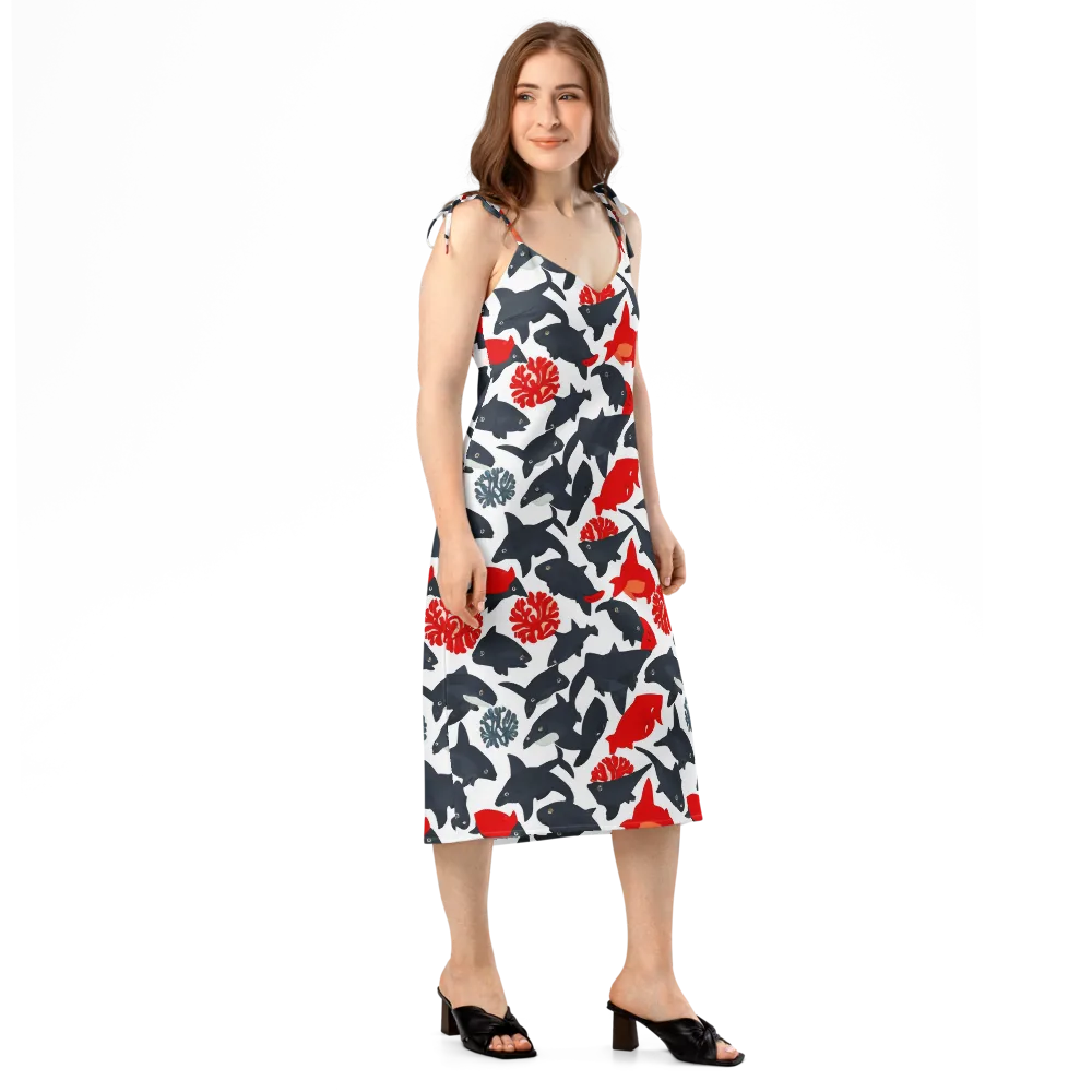 Coral Nightfall on Slip Dress — Right Front