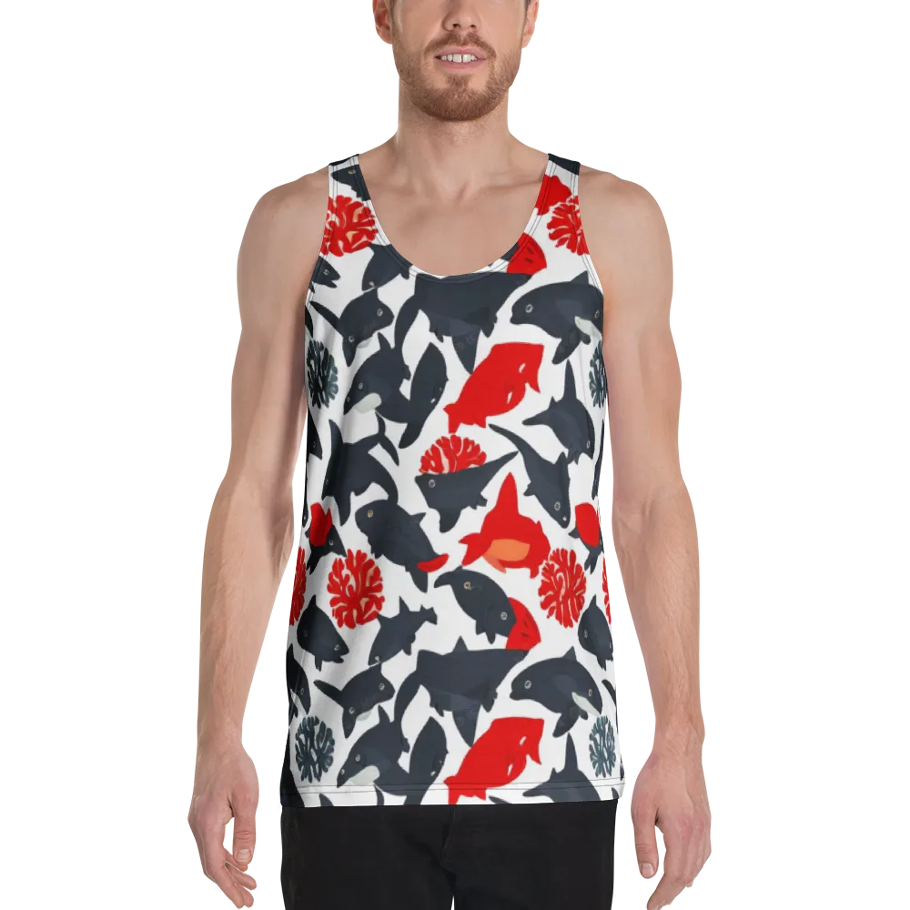 Coral Nightfall on Men's Tank Top — Front