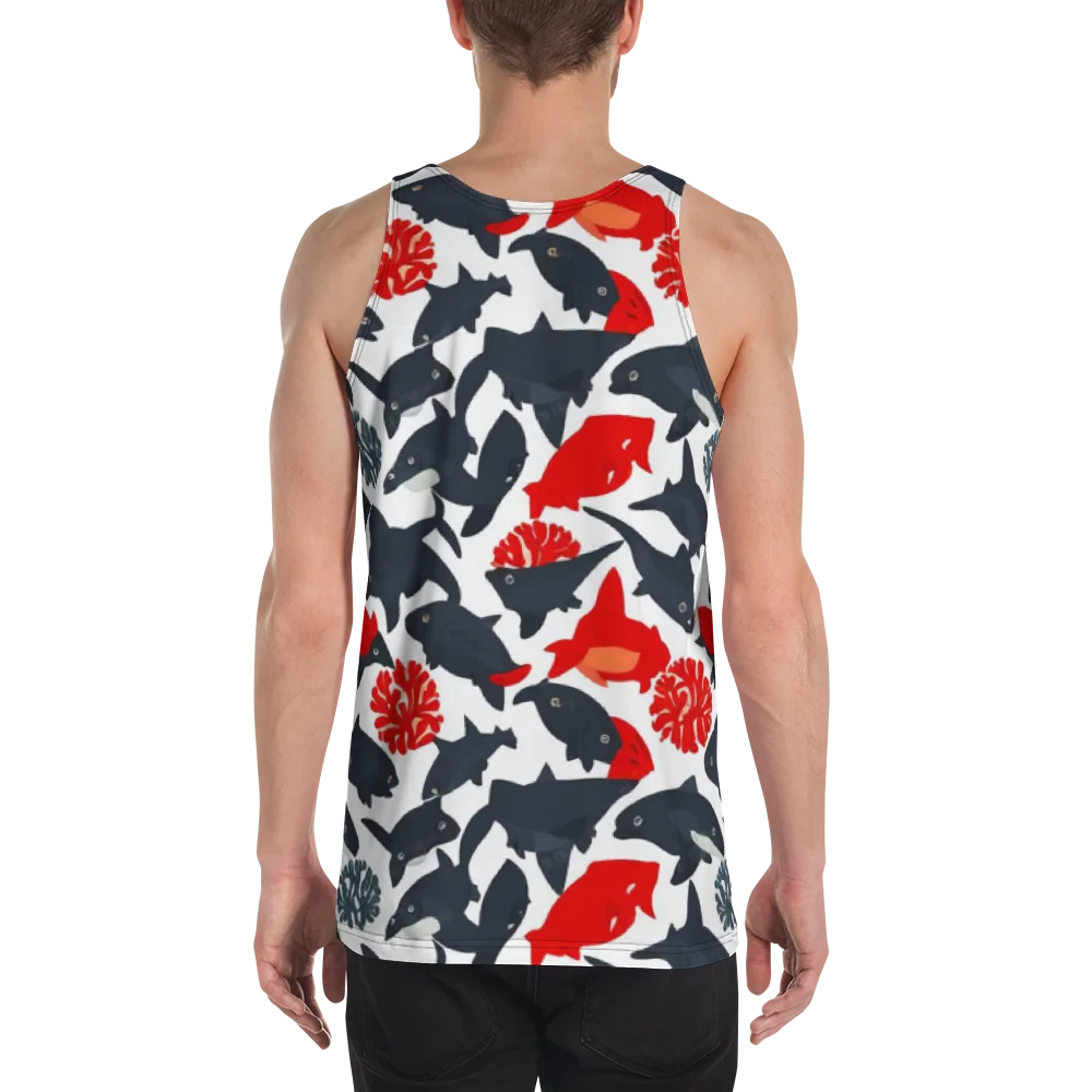 Coral Nightfall on Men's Tank Top — Back