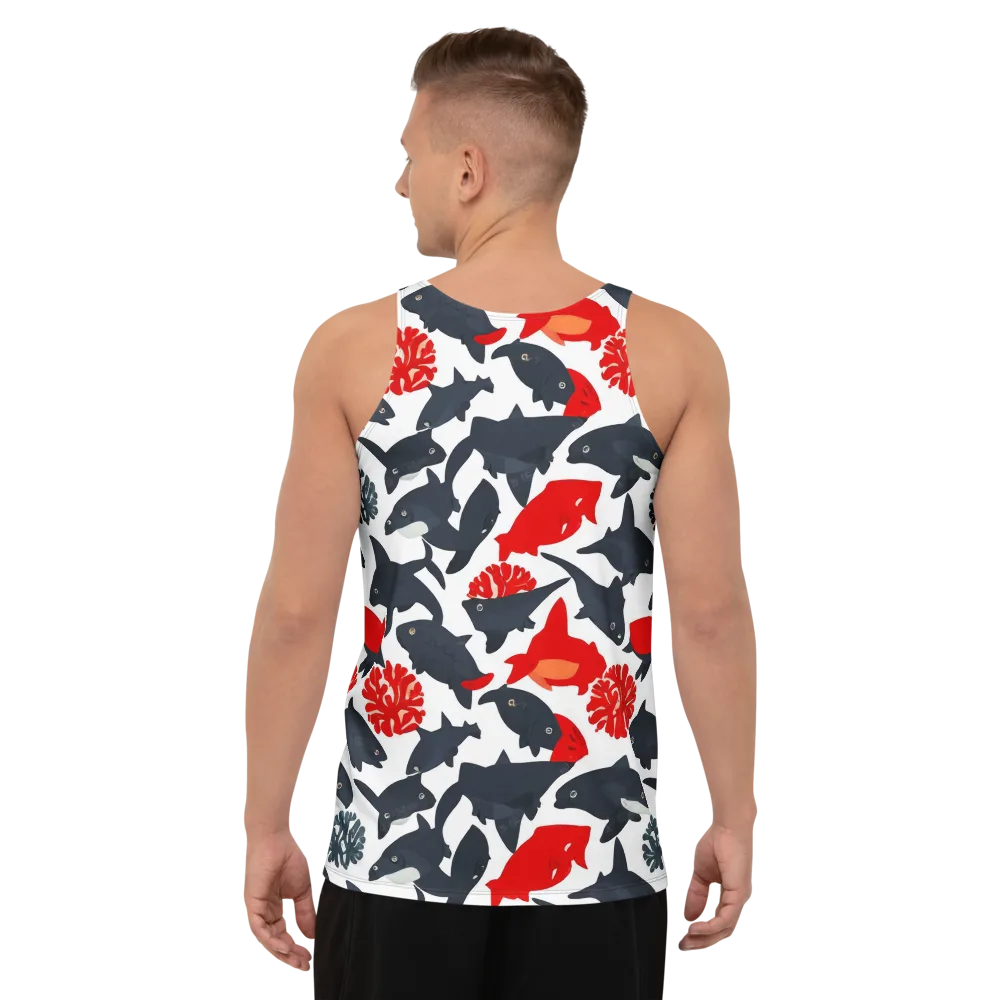 Coral Nightfall on Men's Tank Top — Back