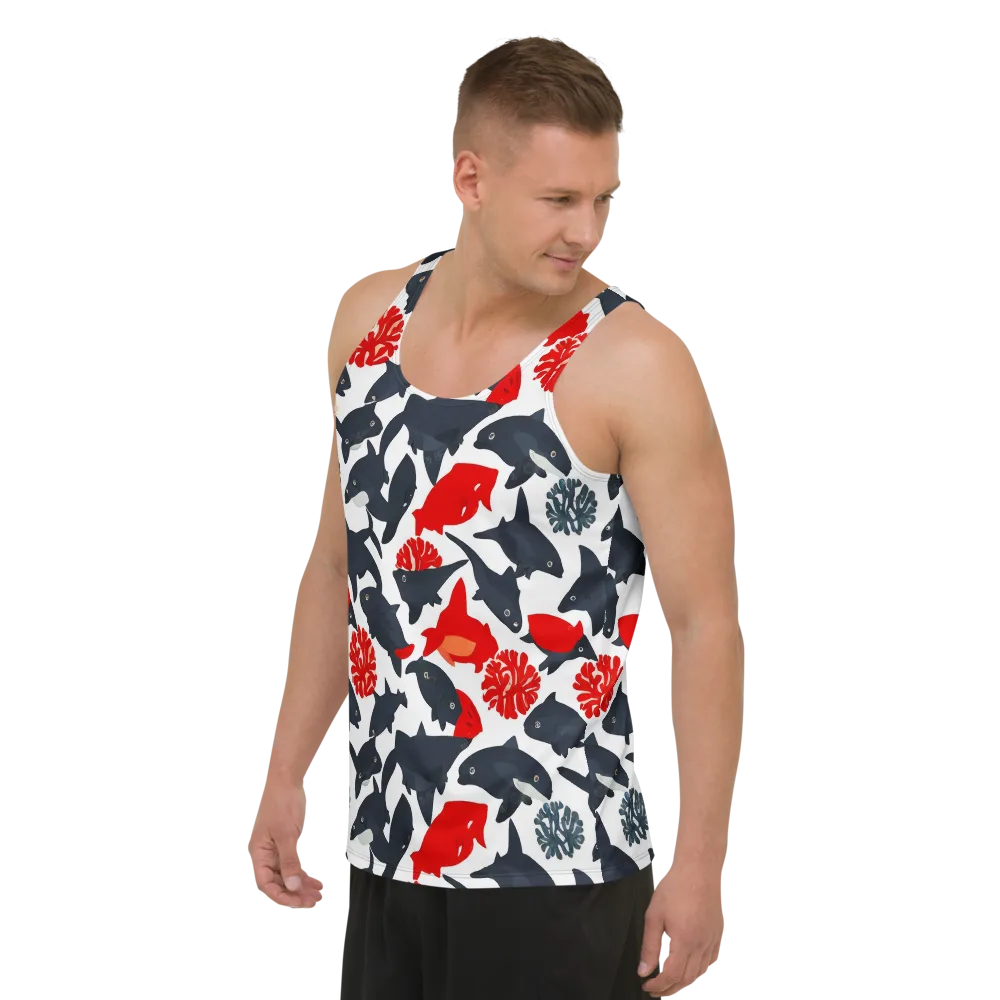 Coral Nightfall on Men's Tank Top — Left Front