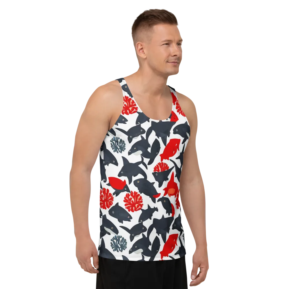 Coral Nightfall on Men's Tank Top — Right Front