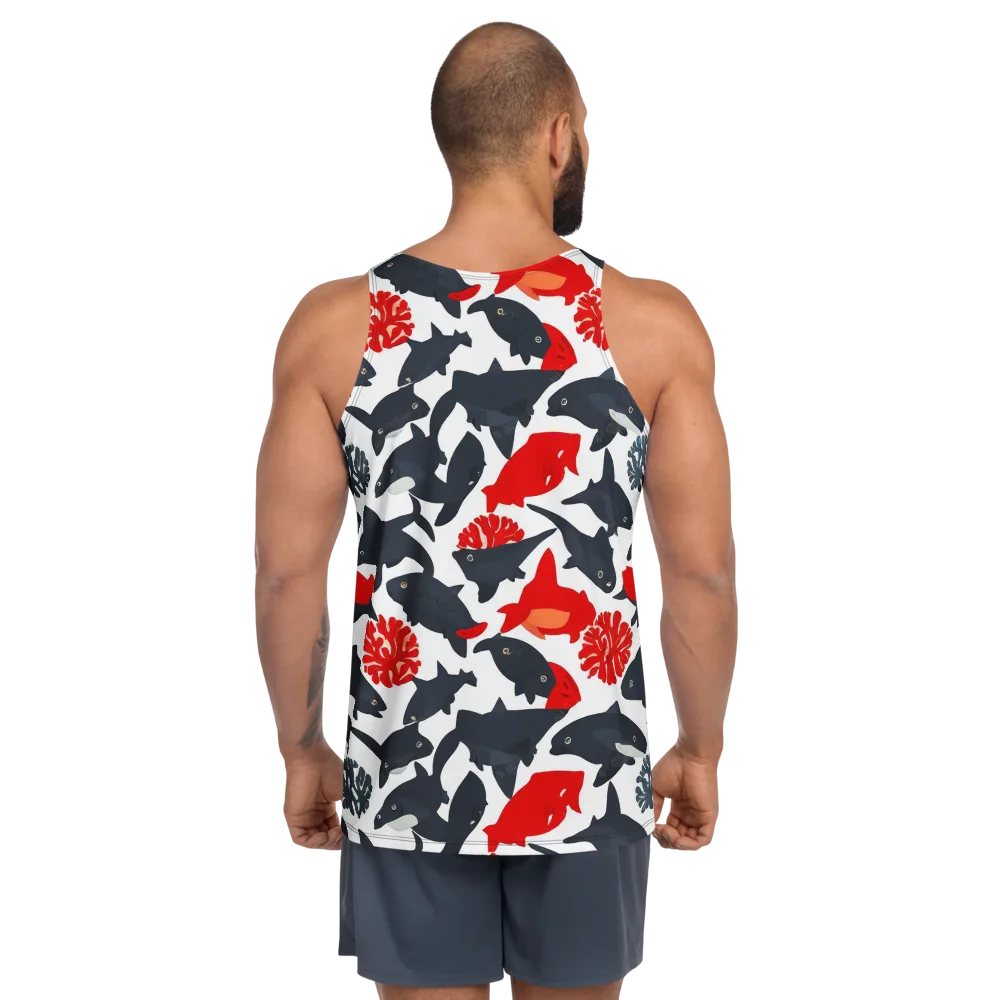 Coral Nightfall on Men's Tank Top — Back