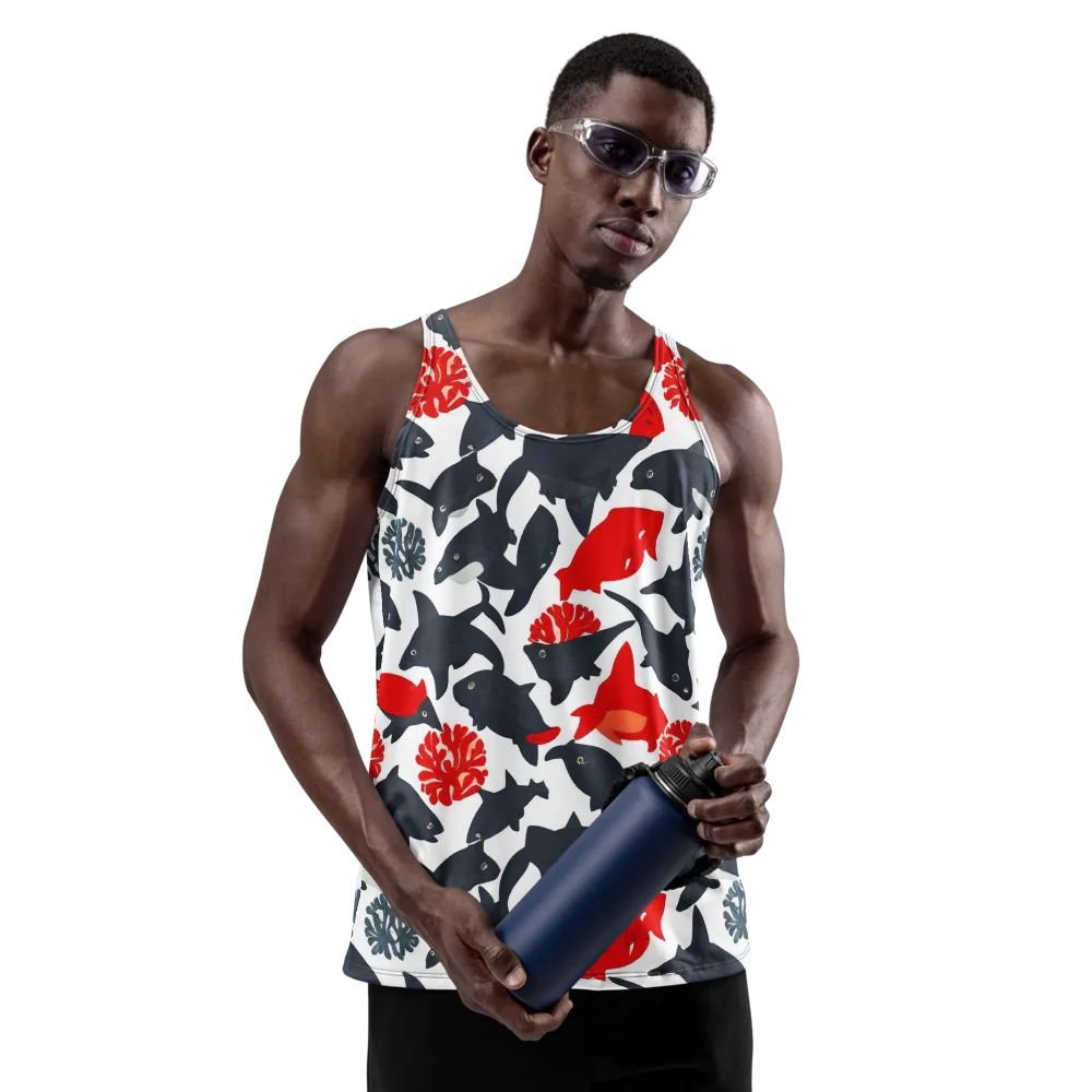 Coral Nightfall on Men's Tank Top — Front