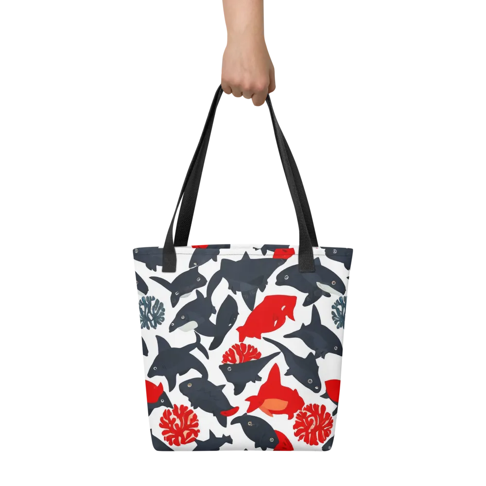 Coral Nightfall on Tote Bag — Flat print