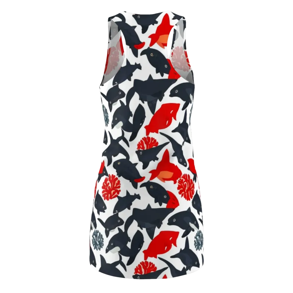 Coral Nightfall on Racerback Dress — Back