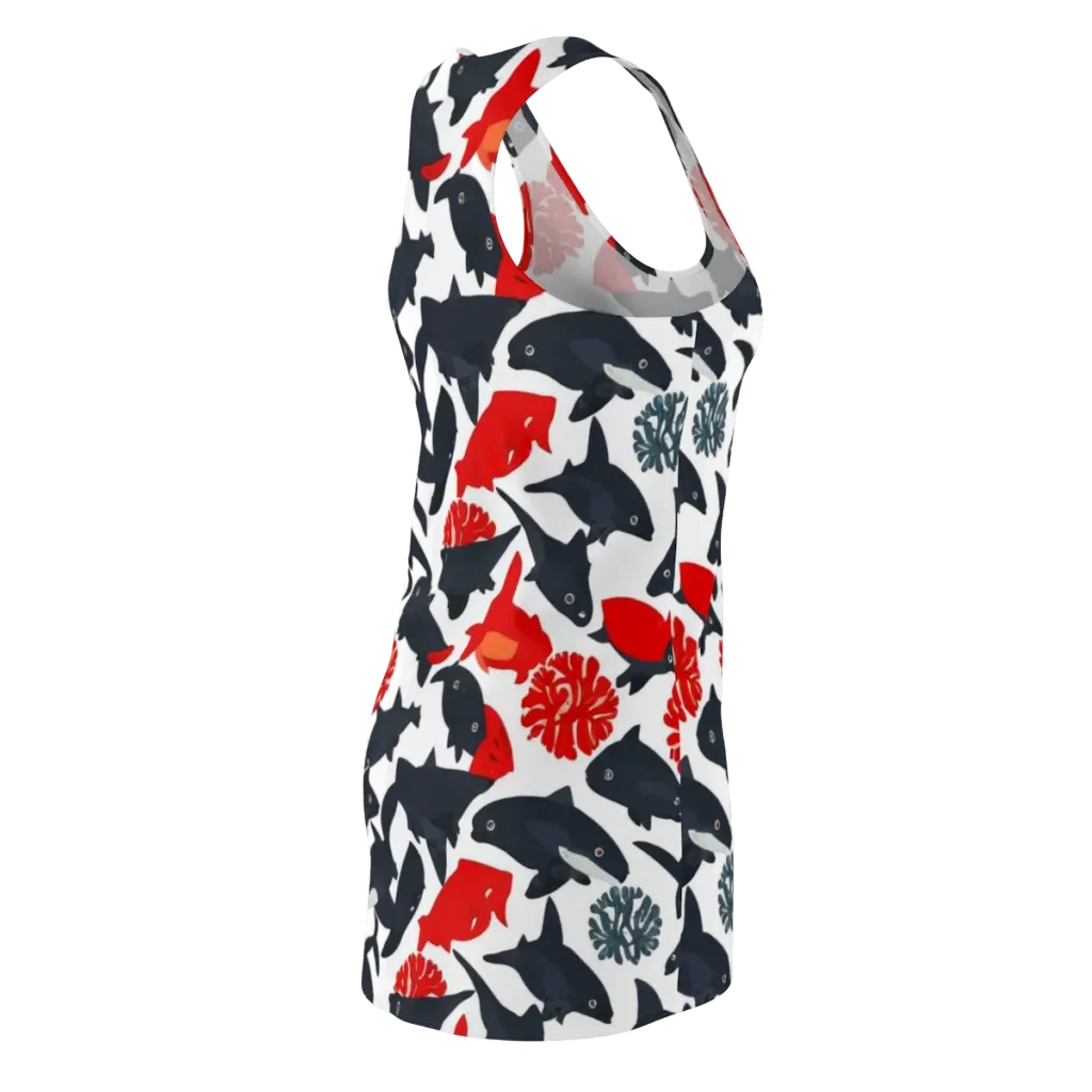 Coral Nightfall on Racerback Dress — Back Side