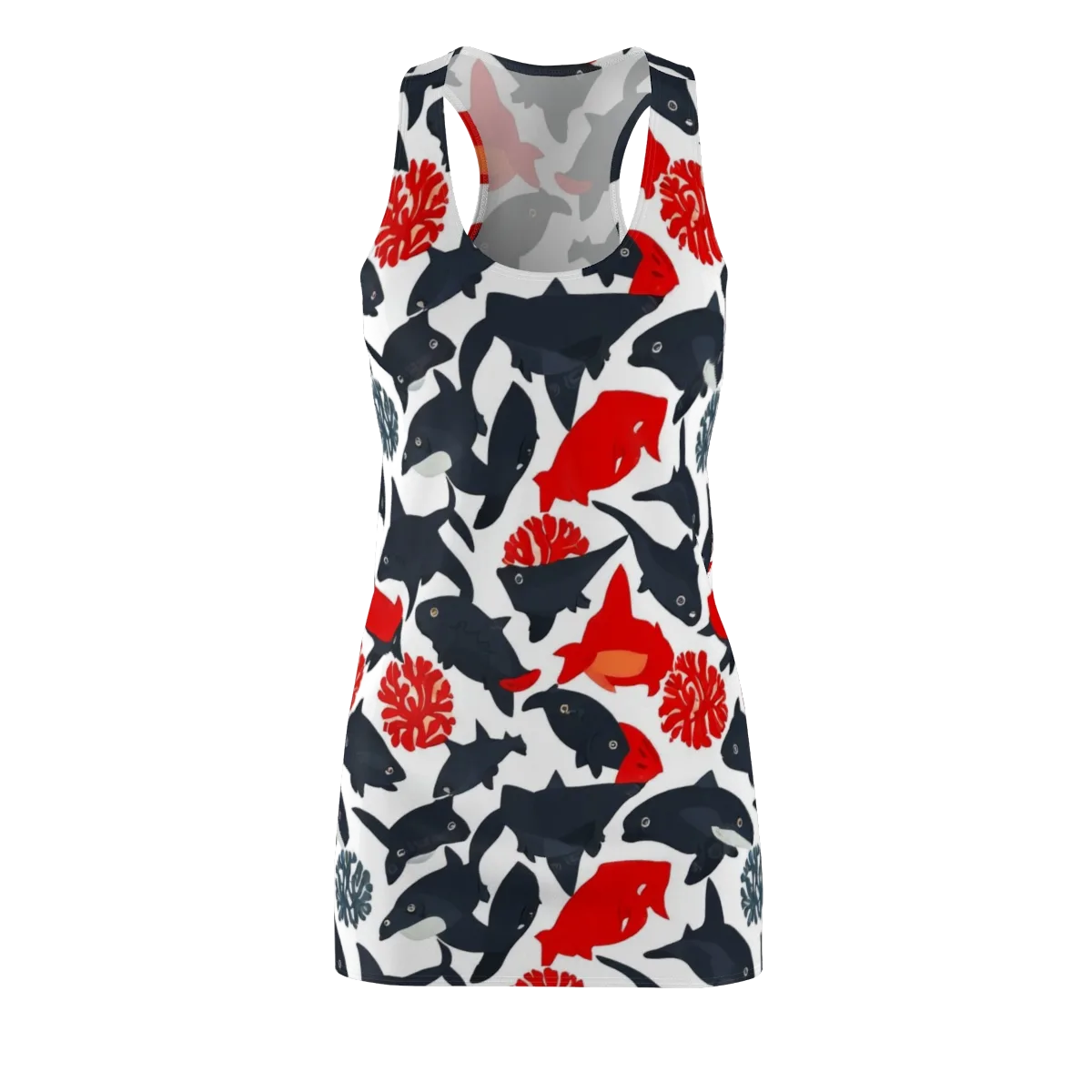 Coral Nightfall on Racerback Dress — Front