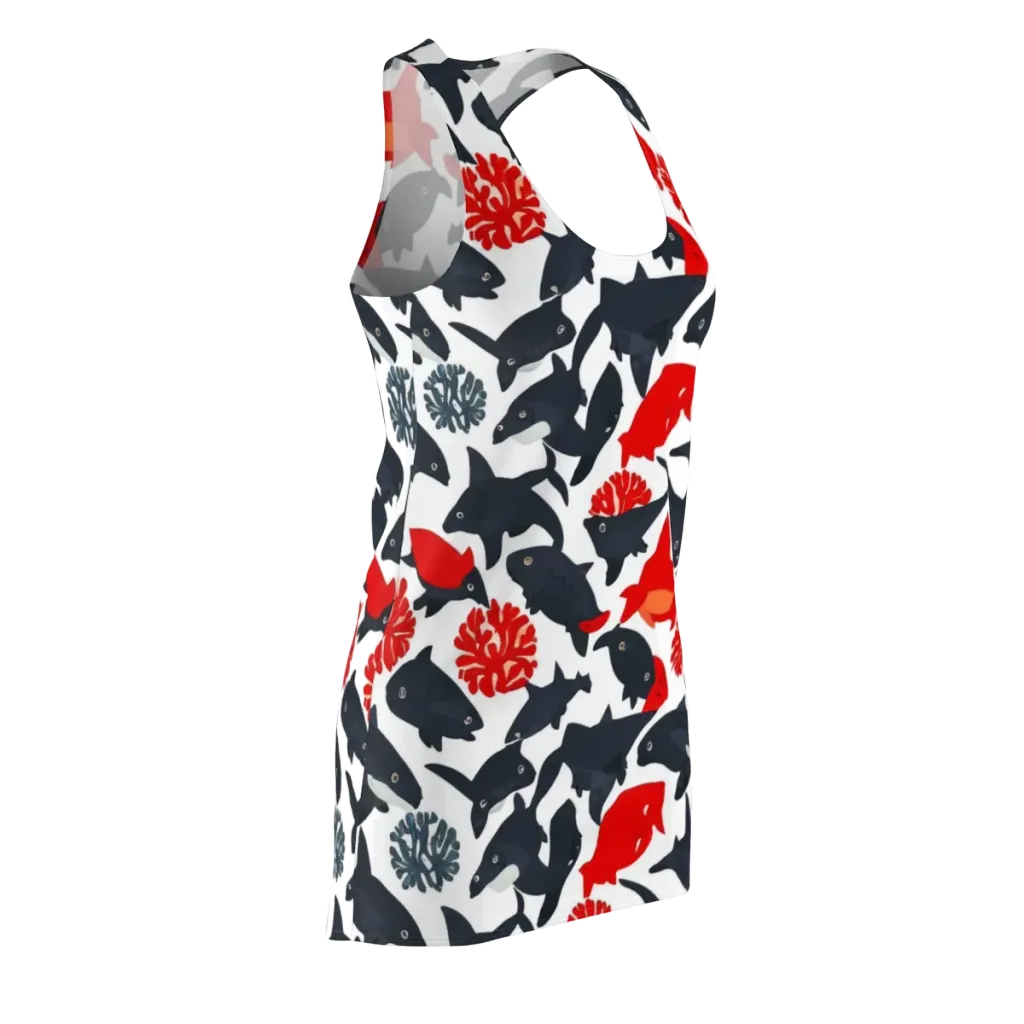 Coral Nightfall on Racerback Dress — Front Side