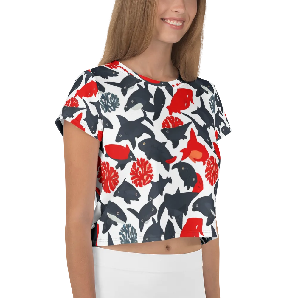 Coral Nightfall on Crop Tee — Right