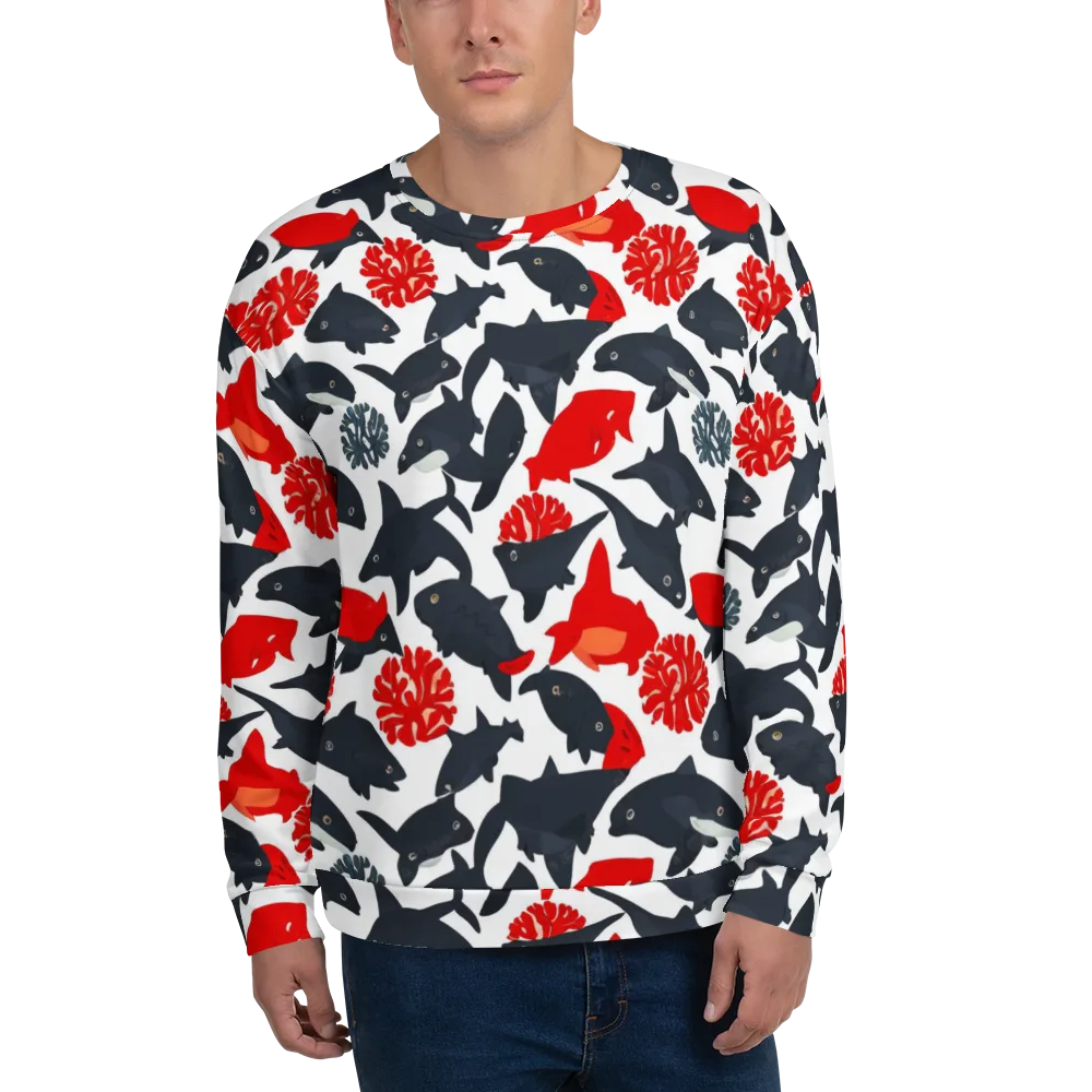 Coral Nightfall on Sweatshirt — Front