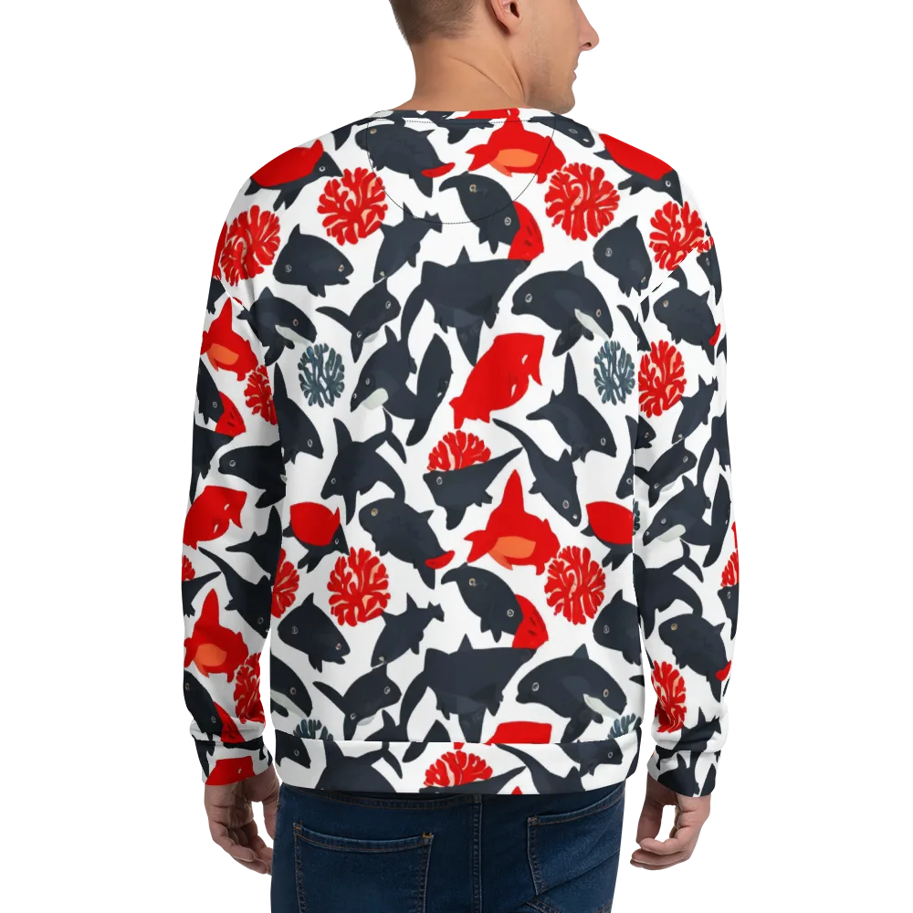 Coral Nightfall on Sweatshirt — Back