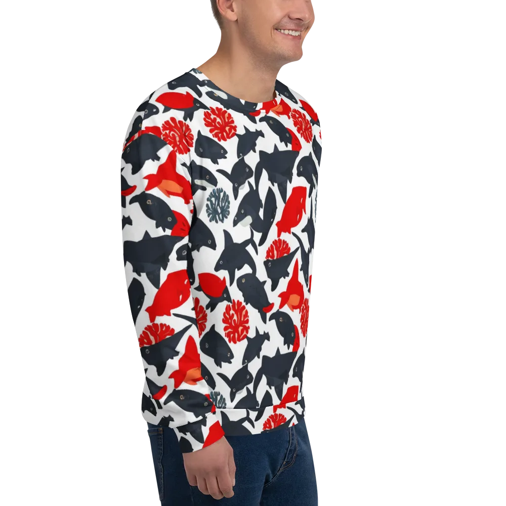 Coral Nightfall on Sweatshirt — Right Front