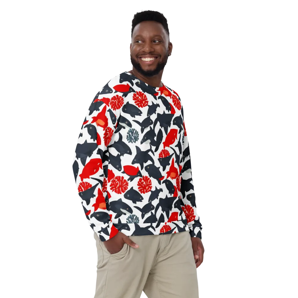 Coral Nightfall on Sweatshirt — Front
