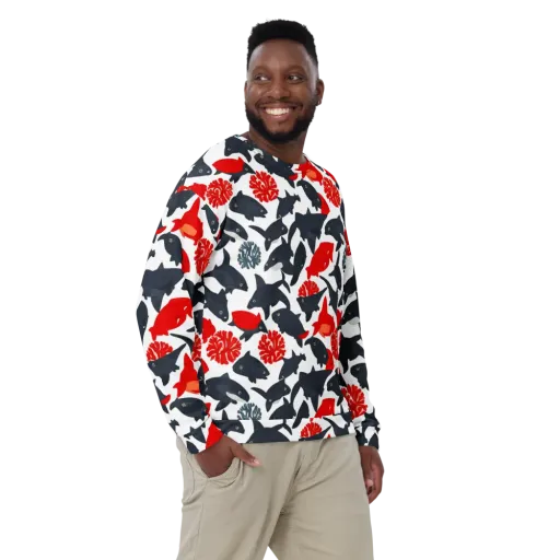 Coral Nightfall on a Sweatshirt