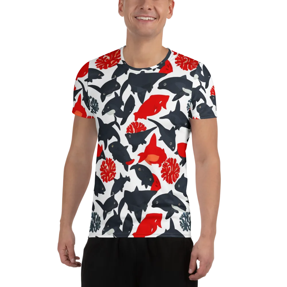 Coral Nightfall on Men's Athletic T-Shirt — Front