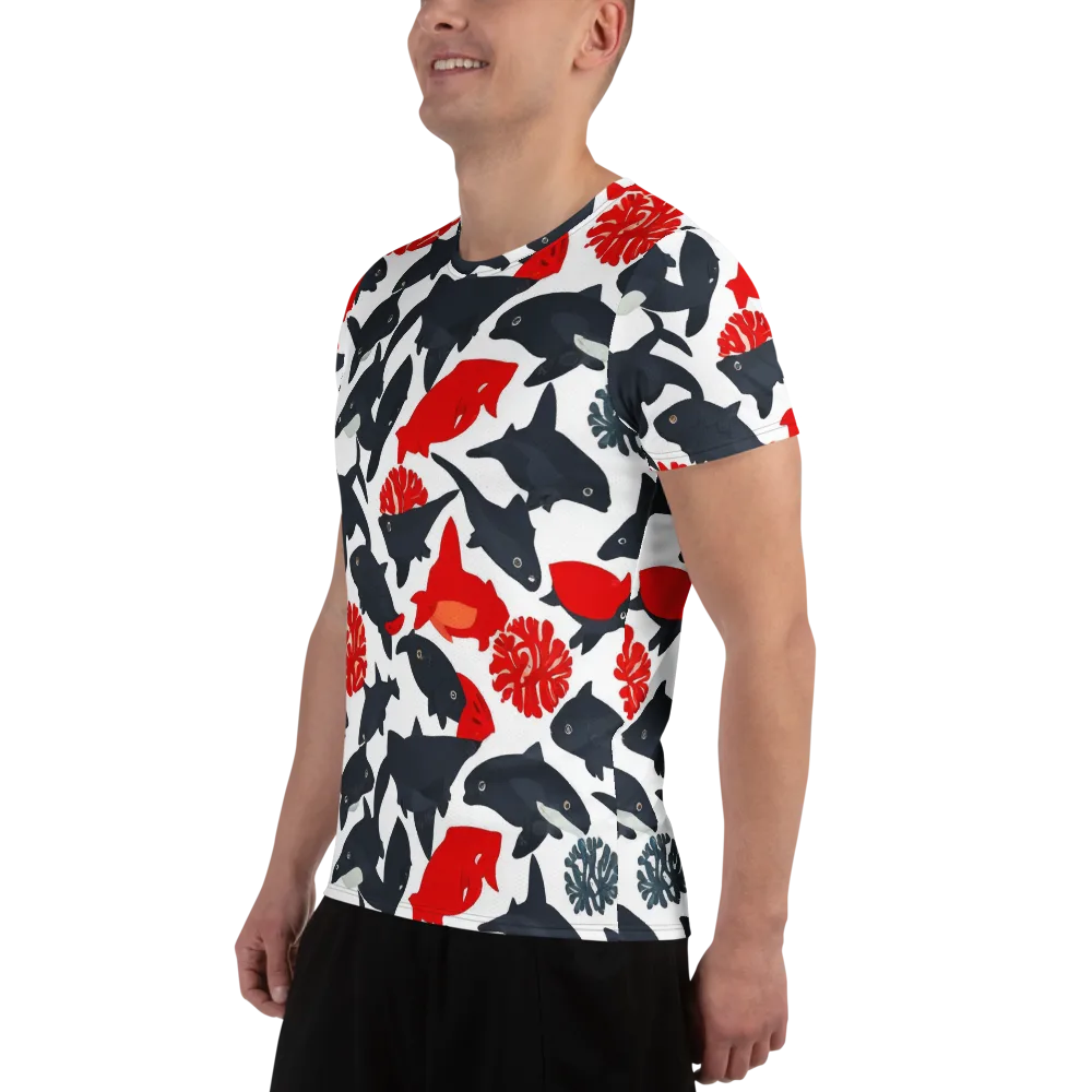 Coral Nightfall on Men's Athletic T-Shirt — Left