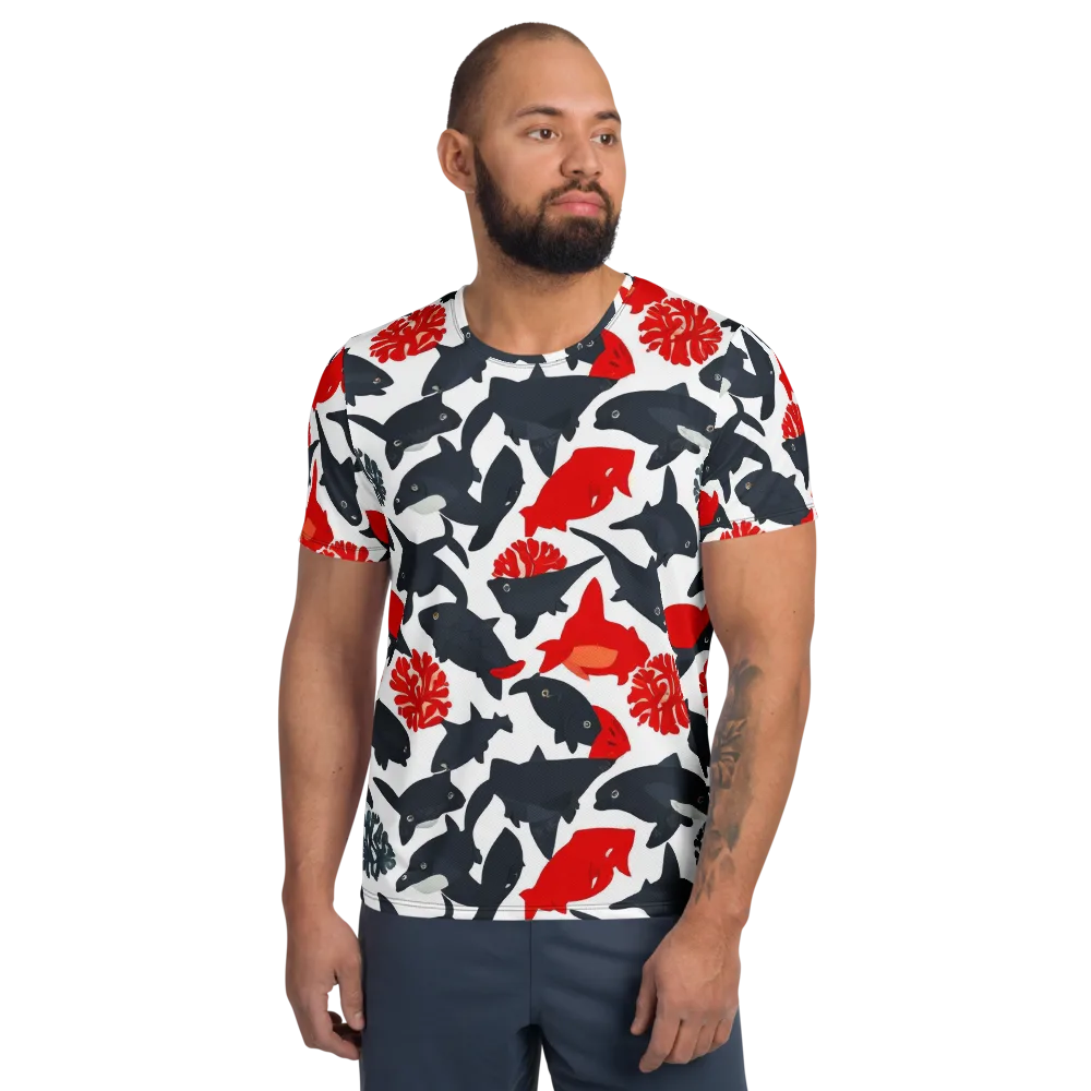 Coral Nightfall on Men's Athletic T-Shirt — Front