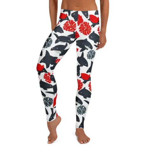 Coral Nightfall on a Leggings